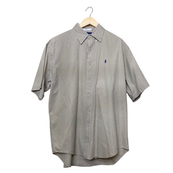Polo Ralph Lauren Other - Polo Ralph Lauren Blaire Mens Tan Khaki Cotton Short Sleeve Button Down Shirt‎ L